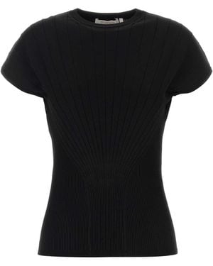 Sportmax Knitted Crew Neck Top - Black