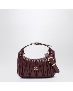 Miu Miu Bordeaux Quilted Nappa Pouch - Purple