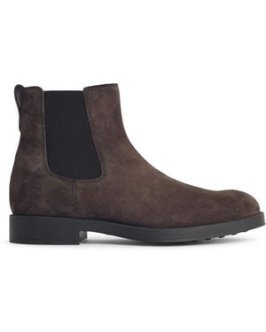 Tod's 'Chelsea' Suede Leather Ankle Boots - White