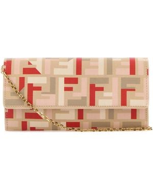 Fendi Printed Canvas Continental Wallet - Pink