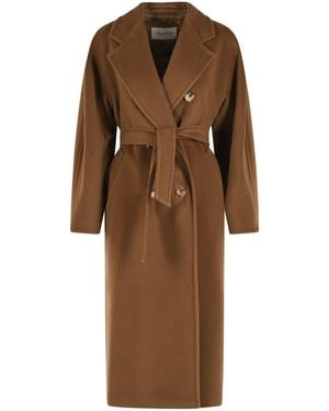 Max Mara Madame' Virgin Wool And Cashmere Coat - Brown
