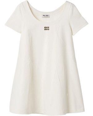 Miu Miu Jersey Mini Dress - White