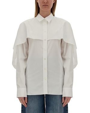 Stella McCartney Shirt With Unique Cape Design And Structured Collar - Gray