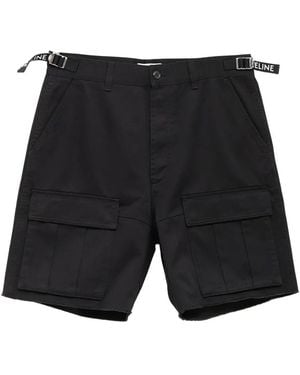 Celine Cargo Cotton Bermuda Shorts - Black