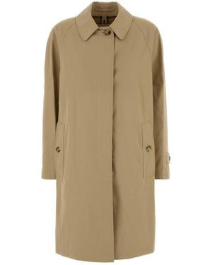Burberry Gabardine Trench Coat - Natural