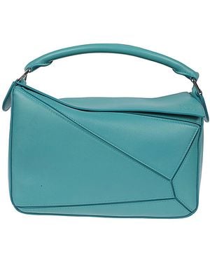Loewe Featherlight Puzzle Small Borsa A Mano - Blue