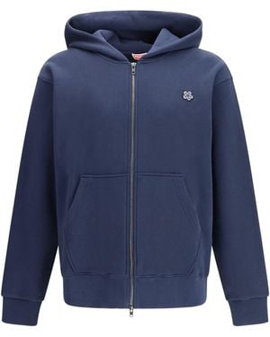 KENZO €˜Boke Flower†Embroidered Zip Hoodie - Blue