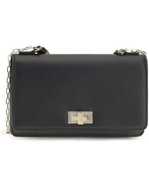 Fendi Peekaboo Leather Chain Wallet - Black