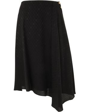 Celine Asymmetric Silk Mini Skirt - Black