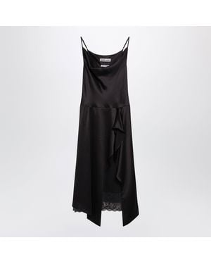 Acne Studios Shiny Satin Slip Dress Dark - Black