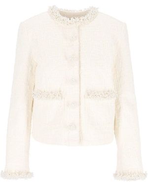 Self-Portrait Denim Jacket - White