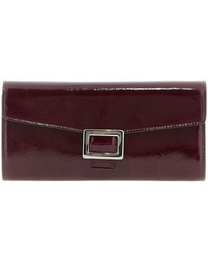 Roger Vivier Belle Vivier Patent Leather Wallet On Chain - Purple