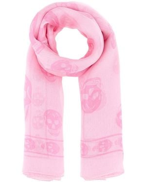 McQueen Printed Silk Foulard - Pink