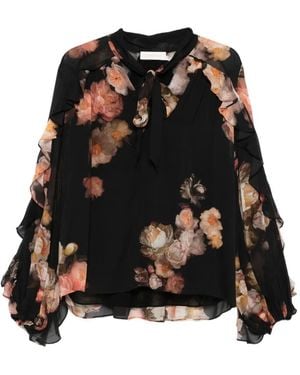Zimmermann Hypnotic Flutter Blouse - Black