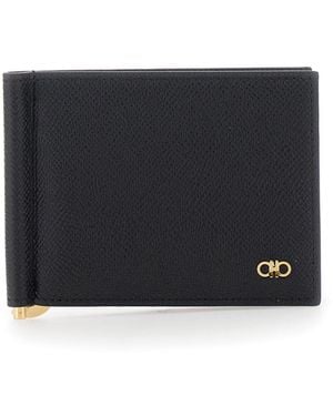 Ferragamo Micro Gancio Portafogli Con Money Clip - Black