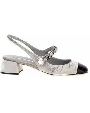 Miu Miu Velvet Slingback - White