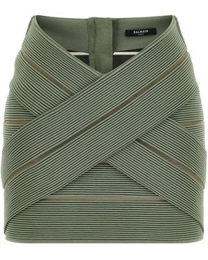 Balmain V-Shaped Waist Skirt - Green