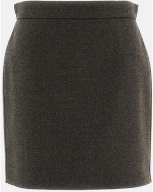 Max Mara Short Pure Felted Wool Skirt - Black