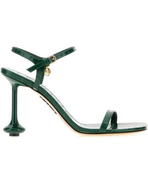 Loewe Dark Leather Toy Sandals - Black