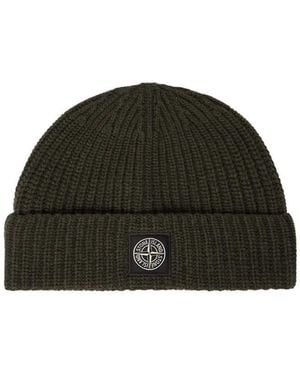 Stone Island Logo-Patch Beanie - Black
