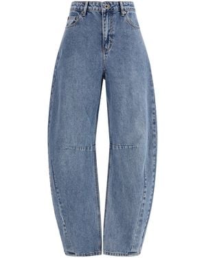 Self-Portrait Barrel Leg Jeans - Blue