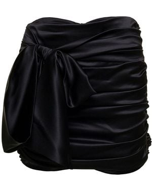 Dolce & Gabbana Short Draped Skirt With Bow Detail - Black