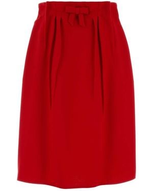Prada Linen Blend Balance Dress - Red