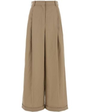 Loewe Beige Cotton Wide-leg Pant - Natural