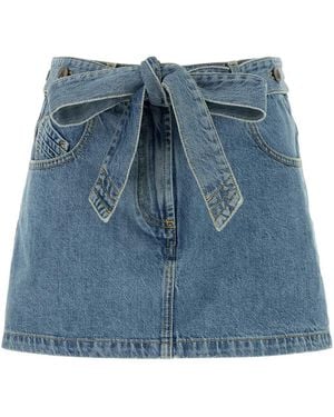 The Attico Denim Mini Skirt - Blue