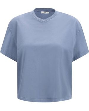 Rier Cotton V-Neck T-Shirt - Blue