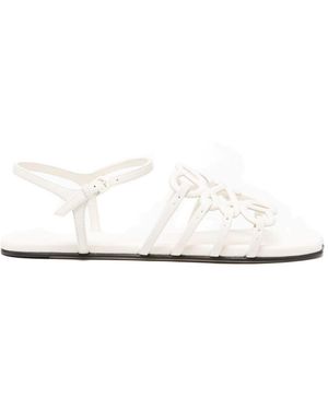 Loewe Paula's Ibiza Petal Anagram Leather Sandals - White