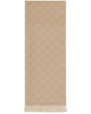 Gucci Gg Wool Scarf - Natural