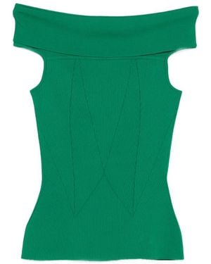 Givenchy Off The Shoulder Cotton Top - Green