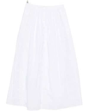 Celine Broderie Anglaise Midi Skirt - White