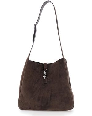 Saint Laurent Shoulder Bag With Shoulder Strap And Cassandre Buckle Closure On The Front - Brown