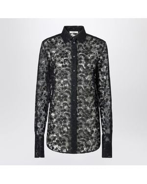 Fendi Peony Lace With A Degrade Effect Shirt - Black