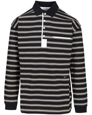 Bottega Veneta Striped Polo Shirt - Gray