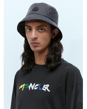 Moncler Logo Patch Bucket Hat - Black