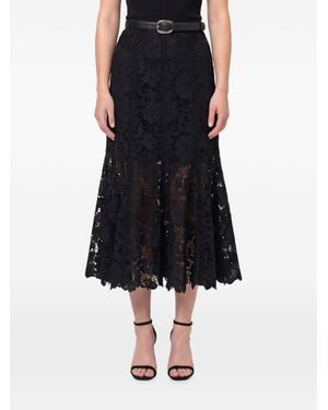 Self-Portrait Self Portrait Lace Midi Skirt - Black