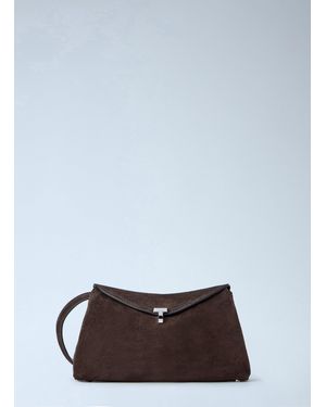 TOTEME T-Lock Leather Clutch - White