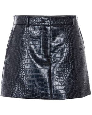 Sportmax Gleba Alligator Effect Paint Mini Skirt - Blue
