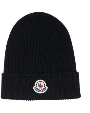Moncler Logo Patch Beanie - Black