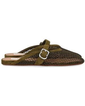 Alaïa Alaïa Fishnet Mules - Brown