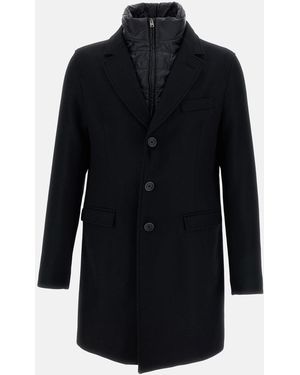 Herno Coat With Removable Bib - Black