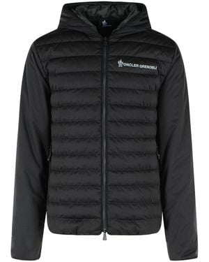 Moncler Polyester Padded Sweatshirt With Zip - Black