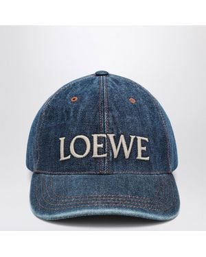 Loewe Denim Baseball Cap With Logo - Blue