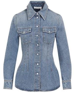 Chloé Waisted Denim Shirt - Blue