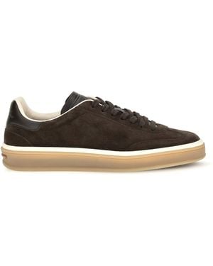 Loro Piana Suede Tennis Walk Sneakers - Black