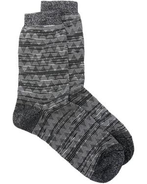 Missoni Zig Zag-Pattern Socks - Gray