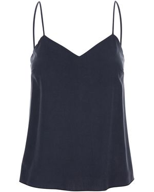 Max Mara 'Umbria' Top With Thin Straps And V-Neckline - Blue